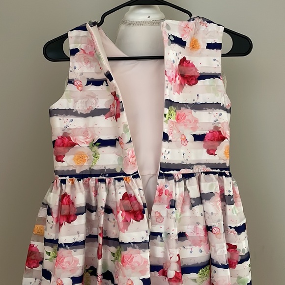 Bonnie Jean Sleeveless Girls Dress Floral with rose on waist, size 12 - Picture 9 of 14